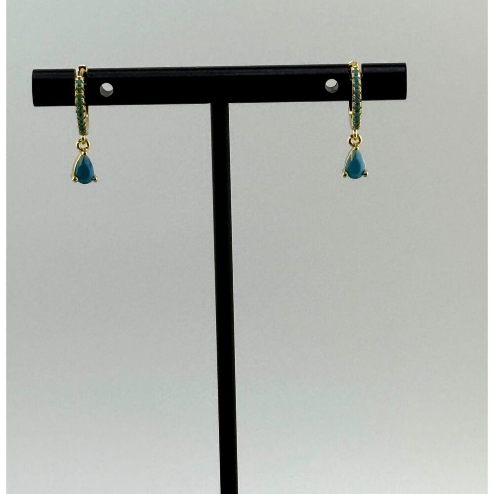 Namaste Handmade 'Annalisa' Drop Turquoise Earrings